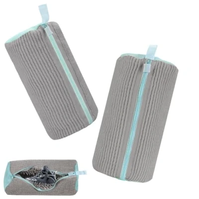 Afbeelding van GWJX Schoenwaszak, wasmachine, 2 herbruikbare ritssluiting, pluche waszak, schoenenzak, beschermt zowel schoenen als wasmachine (geel)