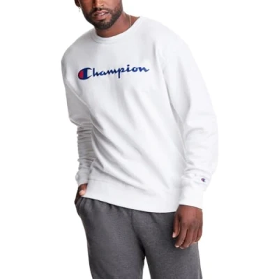 Afbeelding van Champion Grafisch Powerblend Fleece Crew Sweatshirt voor heren, Kleur: wit, XL
