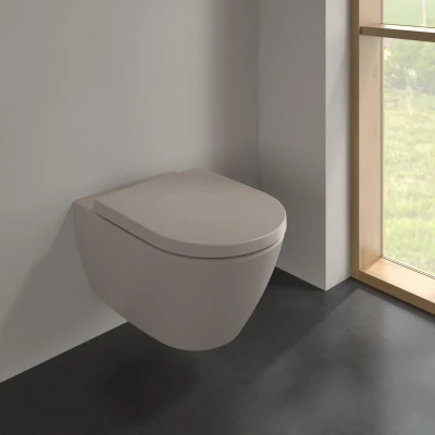 Afbeelding van Wandcloset Villeroy &amp; Boch Subway 2.0 Diepspoel Zonder Spoelrand Mat Almond