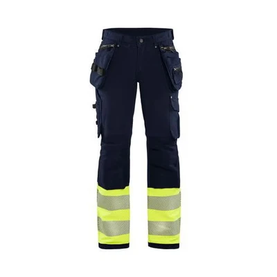 Afbeelding van Blaklader Dames High Vis 4 weg stretch werkbroek 7193 1642 Marine/High Geel C48