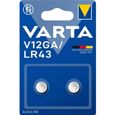 Afbeelding van VARTA Batterijen Alkaline knoopcel V12GA/LR43 knoopcellen (2 stuks, in originele blisterverpakking)