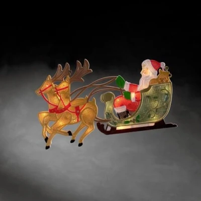 Afbeelding van Konstsmide 2853 010 LED raamhanger Rendier, Kerstman Warmwit Bont Schakelaar