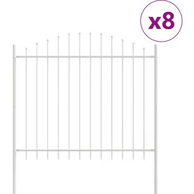 Afbeelding van vidaXL Tuinhek met Boogtop Wit 13,6x1,5 m Staal