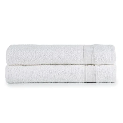 Afbeelding van Tuiste Badhanddoeken wit % 100% katoen douchehanddoeken badhanddoek set 2 delig 2x badhanddoekenset (70x140) zacht en absorberend kleur: