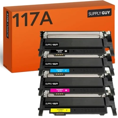Afbeelding van SupplyGuy 4 tonercartridge compatibel met HP 117A / W2070A voor Color Laser 150a 150nw MFP 178nw 178nwg 179fnw 179fwg (Multipack W2071A W2072A W2073A)