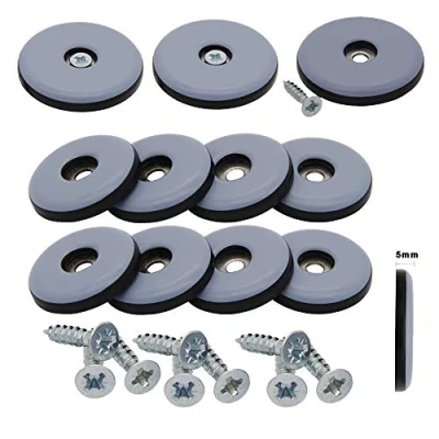 Afbeelding van 16 stuks teflon meubelglijders Ø 30 mm (rond) 5 dik incl. schroef 3,5 x 20 PTFE coating glijders stoelglijders