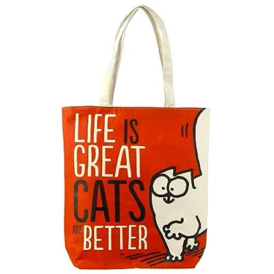 Afbeelding van Katoenen tas met rits en voering Simon&#039;s Cat
