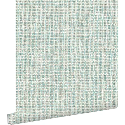 Afbeelding van Leen Bakker ESTAhome Behang Linnenstructuur Mintgroen 53cm X 10,05 M Groen Vlies