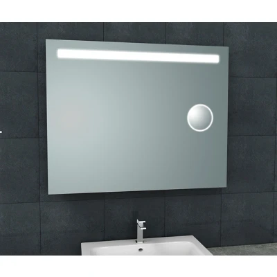 Afbeelding van Wiesbaden Tigris spiegel rechthoek met LED en scheerspiegel 100 x 80 cm