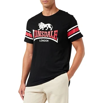 Afbeelding van Lonsdale Tshirt print, Heren, Maat: XL, Black red white