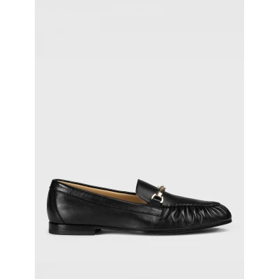 Afbeelding van Leather Loafers Gold Chain Detail Wo Black
