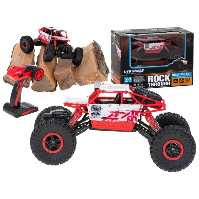 Afbeelding van RC Voertuig Rock Crawler Auto 2.4 Ghz 1:18 Rood Bestuurbare Radiografisch 4WD