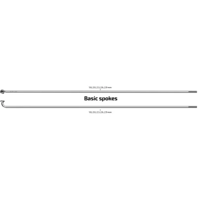 Afbeelding van Spaken met nippels Sapim 295 13 ø2.33mm FG 2,6 RVS (100 stuks)