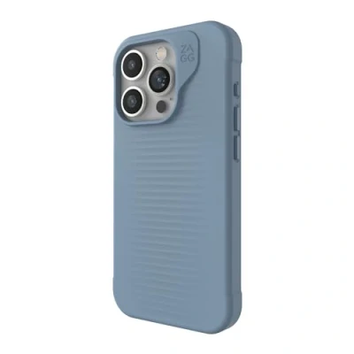 Afbeelding van ZAGG Luxe Snap iPhone 15 Pro Case Beschermende mobiele telefoonhoes, valbescherming (3 m), duurzaam grafeen materiaal, dun en lichtgewicht MagSafe hoesje voor Modellen Blauw