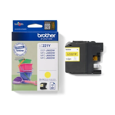 Afbeelding van Brother LC 221Y Inktcartridge Geel