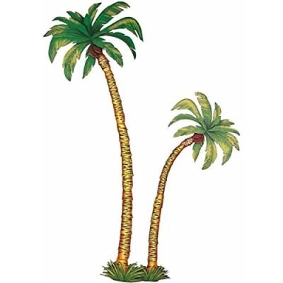 Afbeelding van Widmann 5057P palmendecoratie, set van 2, Hawaii, carnaval, themafeest