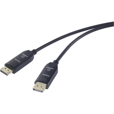 Afbeelding van Renkforce RF 6117768 DisplayPort kabel Glasvezel / Aansluitkabel stekker, stekker 15.00 m Zwart 8K UHD
