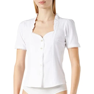 Afbeelding van Stockerpoint Damesblouse Clarissa klederdrachtblouse, wit (wit wit)., 42