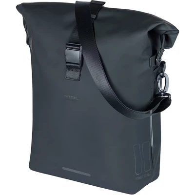 Afbeelding van Basil SoHo MIK Side fietsschoudertas zwart, waterdicht, PU, Nordlicht LED, 17l
