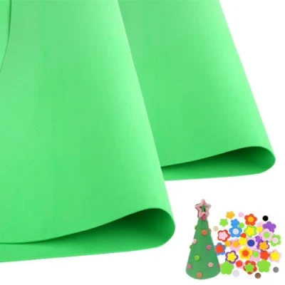 Afbeelding van 2 Stks Helder Groen EVA Foam Vellen Cosplay 1mm Dikke 50x50Cm Papieren voor Kunst Ambachten DIY Project