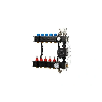 Afbeelding van VTE composiet vloerverwarming verdeler Grundfos UPM3 5 groeps