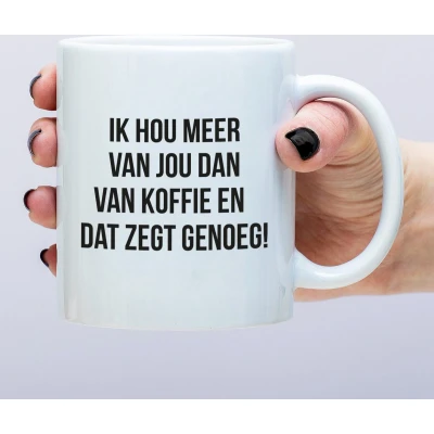 Afbeelding van Mok Ik Hou Meer van Jou Dan Koffie Nutcrackers