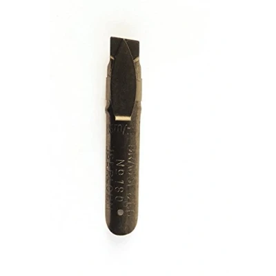 Afbeelding van Brause Ref 18050B Bandzug 5 mm kalligrafie penpunten (Pack van 50) Beitel punt punt, ideaal voor Latijnse kalligrafie, massief metalen constructie, inktreservoir aan de bovenkant