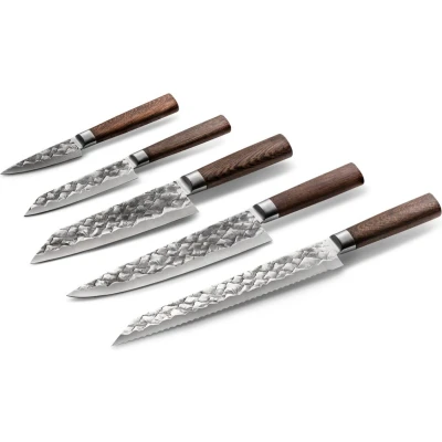 Afbeelding van BARE Cookware Messenset, 5 delig, Duits staal en Levenslange Garantie Complete set, hoogwaardig duu