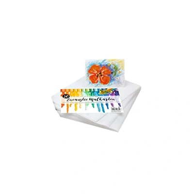 Afbeelding van folia 2330 Encaustic schilderkaarten, DIN A4 formaat, 50 vellen, sterk gecomprimeerd, zeer glad speciaal papier voor de waskrijtechniek