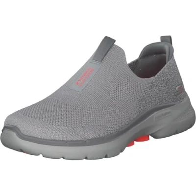 Afbeelding van Skechers Go Walk 6 Glimmering Sneaker voor dames, Grijs Textiel Koraal Trim, 40 EU