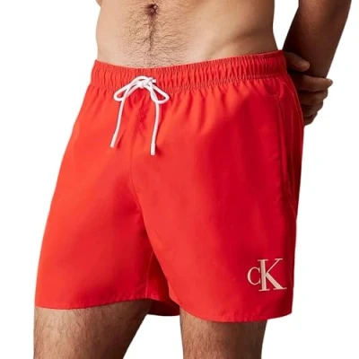 Afbeelding van Calvin Klein Swimwear Zwemshorts, Heren, Maat: Large, Flaming chili