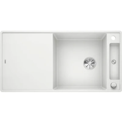 Afbeelding van Blanco Axia III XL 6 S F spoelbak met spoeltafel in wit glazen snijplank 523529