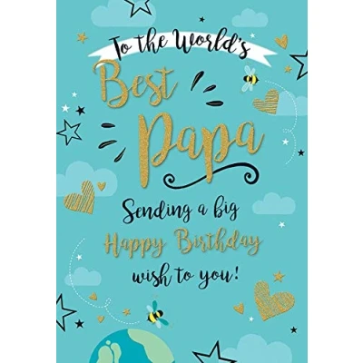 Afbeelding van Piccadilly Greetings Moderne verjaardagskaart Papa 9 x 6 inch, Teal