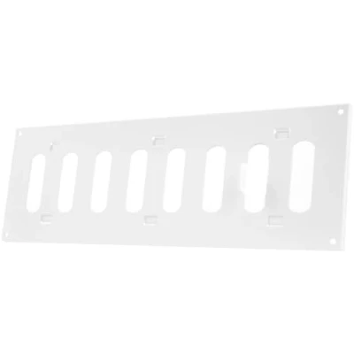 Afbeelding van Vent Systems 300 x 100 mm metalen ventilatierooster, rechthoekig wit afvoerluchtrooster, buis verstelbare afdekking, ventilatierooster voor verwarming/koeling, airconditioning, binnen en buiten,
