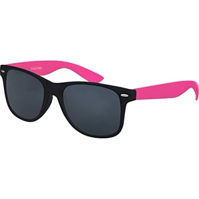 Afbeelding van Balinco Zonnebril UV400 CAT 3 CE Rubber met veerscharnier voor dames &amp; heren (roze/zwart smoke)
