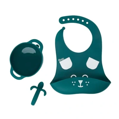 Afbeelding van Babymoov serviesset FIRST&#039;ISY hondje(kom + lepel silicone slabbetje)