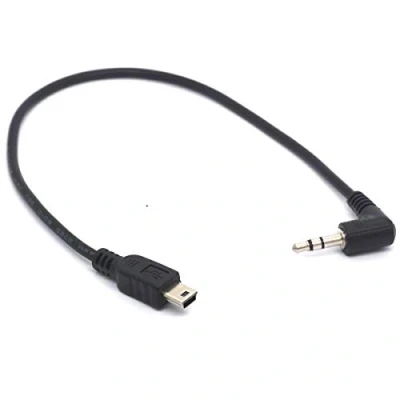 Afbeelding van Tomost Hoekige 3,5 TRS naar mini USB kabel, 90 graden mm mannelijk 5 pins audiosnoer voor HERO3, HERO3+ &amp; HERO4 (3,5 mini)