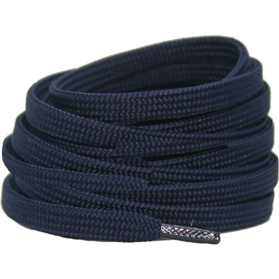 Afbeelding van Platte schoenveters 8mm polyester Donkerblauw 90cm
