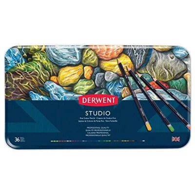 Afbeelding van Derwent Studio Kleurpotloden, Tekenen en Schrijven, Ideaal voor Illustreren, Set van 36, Professionele Kwaliteit, 32198