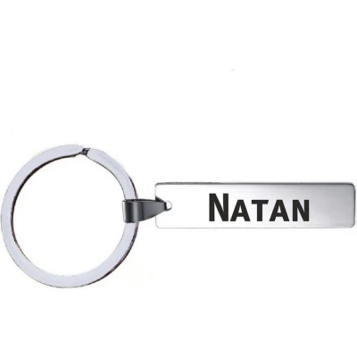 Afbeelding van Sleutelhanger Met Naam Natan RVS