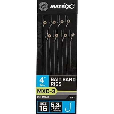 Afbeelding van Matrix Onderlijn MXC 3 Bait Band Rigs 4 (10cm) Eyed Barbless Maat : Haak 16