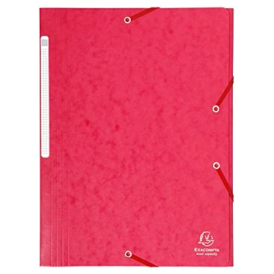 Afbeelding van Exacompta Ref. 17109H karton met 25 elastieken mappen Maxi capaciteit insteekhoezen in glanzend afmetingen 24 x 32 cm voor A4 documenten kleur rood