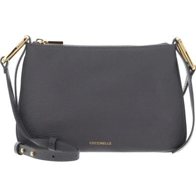 Afbeelding van COCCINELLE Leren Schoudertas Magie Mini Bag Grained Leather Grafite Grijs
