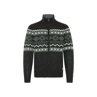 Afbeelding van BLEND Gebreid vest &#039;Nova&#039; grijs / zwart wit