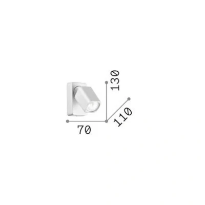 Afbeelding van Ideallux Ideal Lux wandspot Rudy Square, wit, 1 lamp, metaal