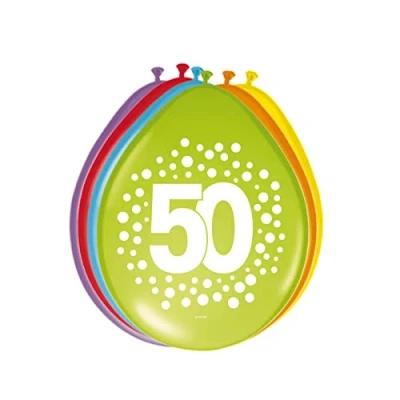 Afbeelding van Ballonnen 12in/30cm Rainbow Dots 50 /8