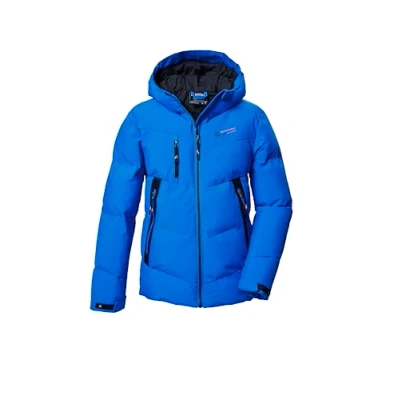 Afbeelding van killtec Jongens gewatteerde jas/winterjas met capuchon KOW 374 BYS QLTD JCKT, neon blauw, 152, 42167 000