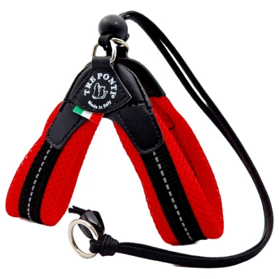Afbeelding van Tre Ponti Liberta Hondentuig Mesh Rood&amp;Reflectie Hondenharnas 23 33 cm Tot 3 Kg