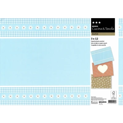 Afbeelding van Cucina &amp; Tavola papieren placemats 72 Stuks 42x30 cm 3 Designs 2 verpakkingen