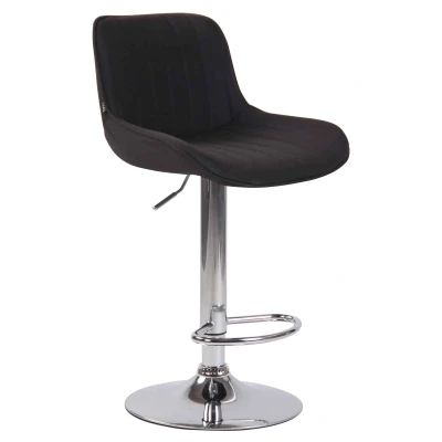 Afbeelding van Barkruk Mandal Stof Chrome frame Zwart